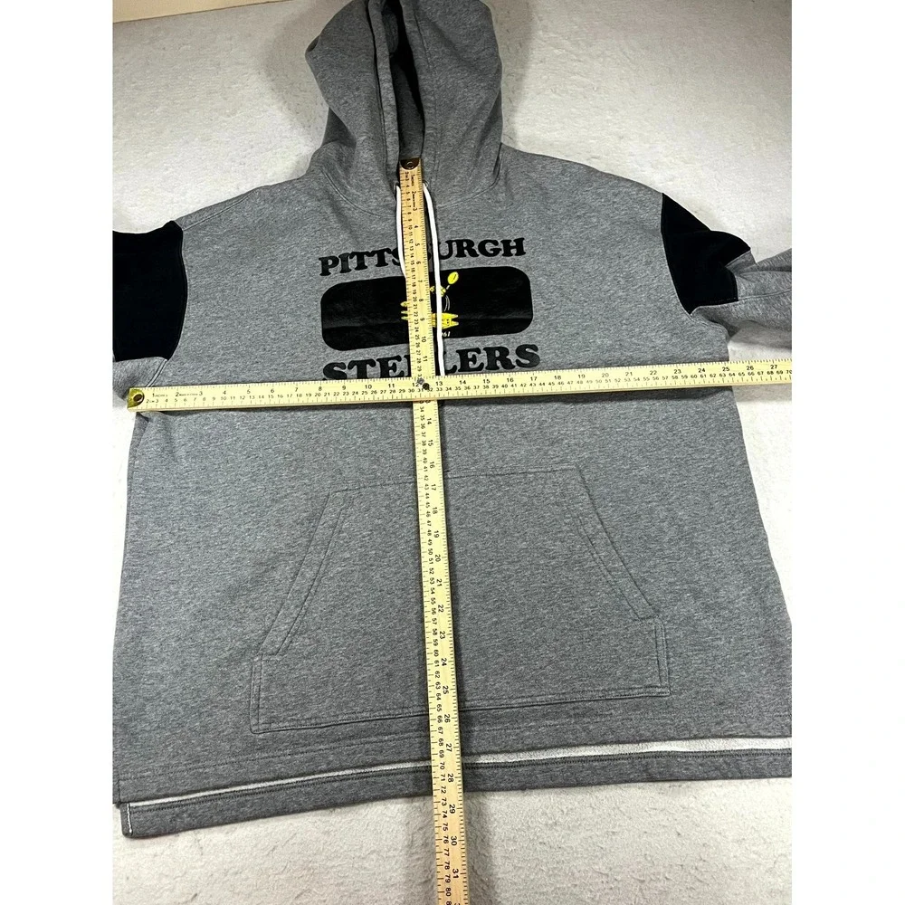 Pittsburgh Steelers Hoodie Mens Medium Heather Gray Nike NFL Fleece Sweatshirt